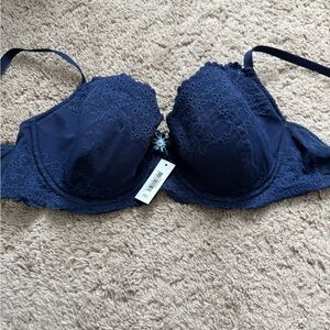 Elegant Lace Navy Blue Bra